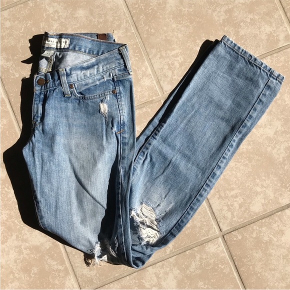 Y2K Abercrombie & Fitch Vintage Distressed Low Rise Erin Jeans 2000s 4R - Picture 12 of 12
